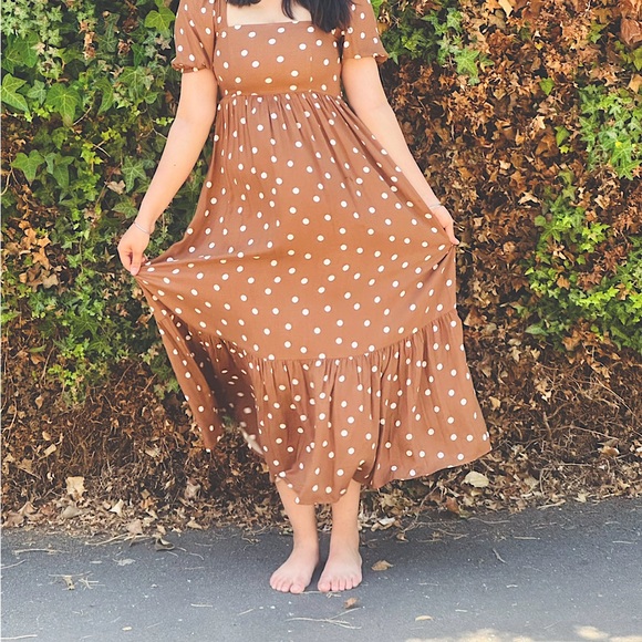 Dresses & Skirts - Beautiful polka dotes long dress,only wear once.